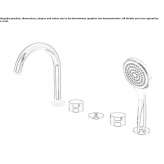 Set of a 5-hole bathtub with a shower head Akaa