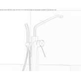 Free-standing bathtub faucet made of stainless steel Orroli
