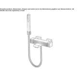 Wall-mounted bathtub faucet with a shower hand Cortona
