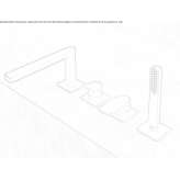 4-hole bathtub faucet for countertop installation with a shower hand Tomra