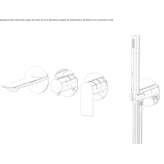 Set of 4-hole wall bathtub with diverter Padulle