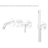 4-hole wall-mounted bathtub faucet with diverter Vicalvi