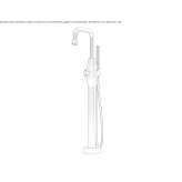 Stainless steel bathtub faucet with hand shower Sonico