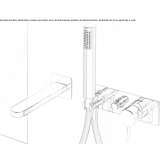 Wall-mounted bathtub set with hand shower Meaudre