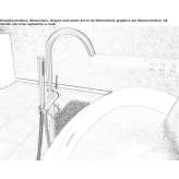 Brass bathtub faucet with single rosettes Chercos