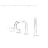 Countertop Mounted 4 Hole Brass Bathtub Faucet with Diverter and Hand Shower Brainerd