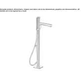 Floor-standing stainless steel bathtub faucet with a hand shower Alfarras