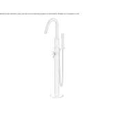 Floor-standing stainless steel bathtub faucet with a hand shower Zuneda