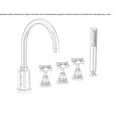 Set of a 5-hole bathtub with a shower head Sosno