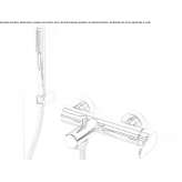 Wall-mounted bathtub faucet with a shower hand Hombourg