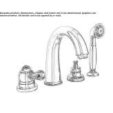 4-hole bathtub faucet for countertop installation with a shower hand Loche