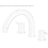 Deck mounted 3 hole stainless steel bathtub faucet Opatow