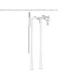 Bathtub faucet standing on the floor with a shower hand Icard