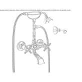 Wall-mounted bathtub faucet with a shower hand Oronsko