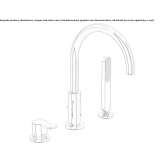 3-hole bathtub set with single handle and diverter Calcio