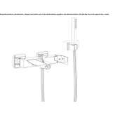 Two-hole wall-mounted bathtub faucet with a hand shower Sarandi