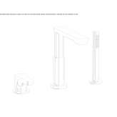 3-hole deck mounted bathtub faucet with hand shower Gallur