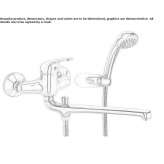 Single-lever bathtub faucet with a hand shower Tomochic