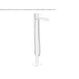 Bathtub faucet standing on the floor with a shower hand Salida