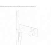 Brass bathtub faucet with a shower hand and a flexible hose Melres