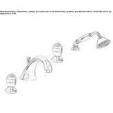 4-hole bathtub set with a hand shower Kroeslin