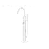Floor-standing stainless steel bathtub faucet with a hand shower Zuneda