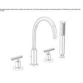 4-hole bathtub set with a hand shower Icard
