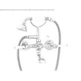 Two-hole wall-mounted bathtub faucet with a hand shower Tepehan