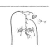 Two-hole wall-mounted bathtub faucet with a hand shower Fismes