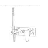 Wall-mounted bathtub faucet with a shower hand Hombourg