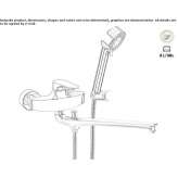 Wall-mounted bathtub faucet with a shower hand Pisco