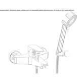 Wall-mounted bathtub faucet with a shower hand Muzillac