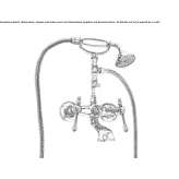 Wall-mounted bathtub faucet with a shower hand Fismes
