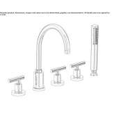 Set of a 5-hole bathtub with a shower head Icard