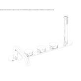 Thermostatic metal bathtub set with a shower hand Zandt