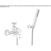 Wall-mounted bathtub faucet with a shower hand Narzole