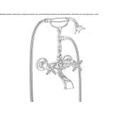 Wall-mounted bathtub faucet with a shower hand Oronsko