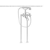 Bathtub faucet standing on the floor with a shower hand Brunete