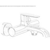 2-hole wall-mounted bathtub faucet with one ABS handle Mykanow
