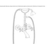 Two-hole wall-mounted bathtub faucet with a hand shower Retinne