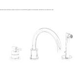 3-hole bathtub set with single handle and hand shower Mantinos