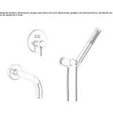 Wall-mounted bathtub faucet with a shower hand Passons