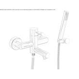 2-hole brass wall-mounted bathtub set with hand shower Tocina