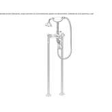 Bathtub faucet standing on the floor with a shower hand Paraul