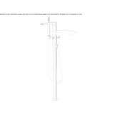 Bathtub faucet standing on the floor with a shower hand Bayside