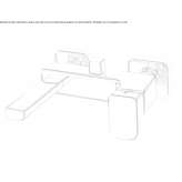 Brass wall-mounted bathtub faucet with diverter Claix