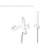 Two-hole wall-mounted bathtub faucet with a hand shower Mantinos