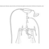 Two-hole bathtub faucet with a hand shower Fismes