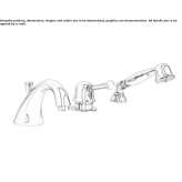 3-hole deck mounted bathtub faucet with hand shower Fogliano