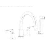 4-hole bathtub set with a hand shower Gora